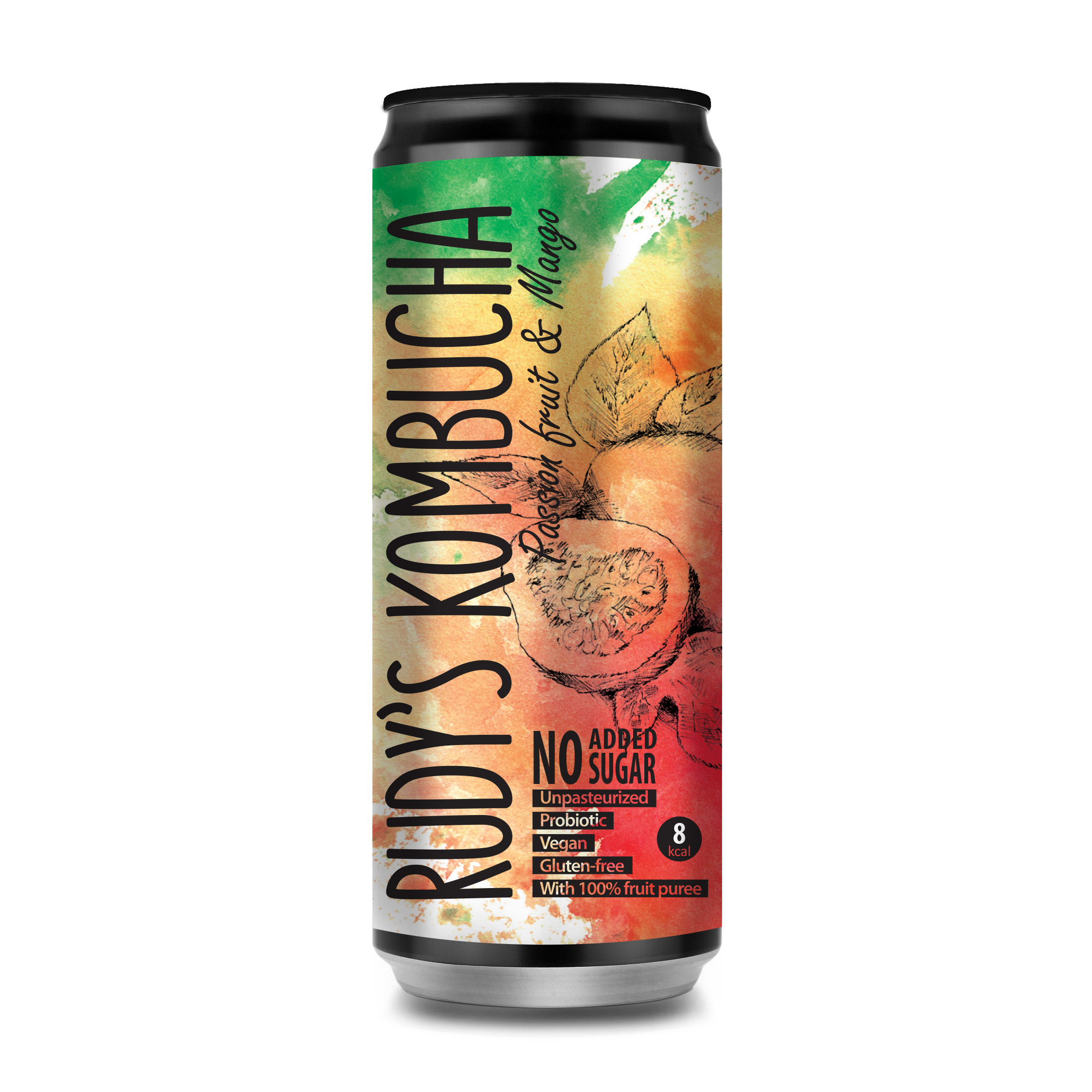 Rudy´s kombucha "Mango & Passion fruit" 33cl CAN