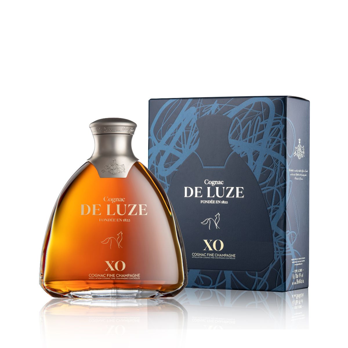 DE LUZE Cognac XO Fine Champagne 40% 70CL WOLF Gift Box